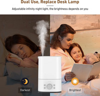 Humidificateurs 4L pour chambre à coucher, grande pièce et diffuseur d'huiles essentielles, humidificateurs à ultrasons à remplissage par le haut, brume fraîche