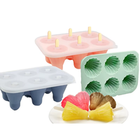 Popsicle en forme de badminton 6 cavités bricolage géométrie d'été petit moule à glace Pop fait maison moule en silicone de crème glacée de qualité alimentaire platine