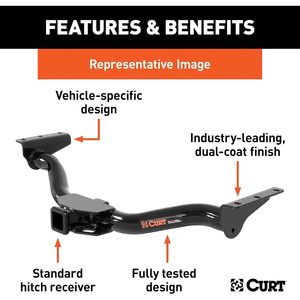 Attelage de remorque Curt Classe 3 avec récepteur de 2 pouces pour Ford Explorer Police Interceptor Utility Noir - Product Image 3