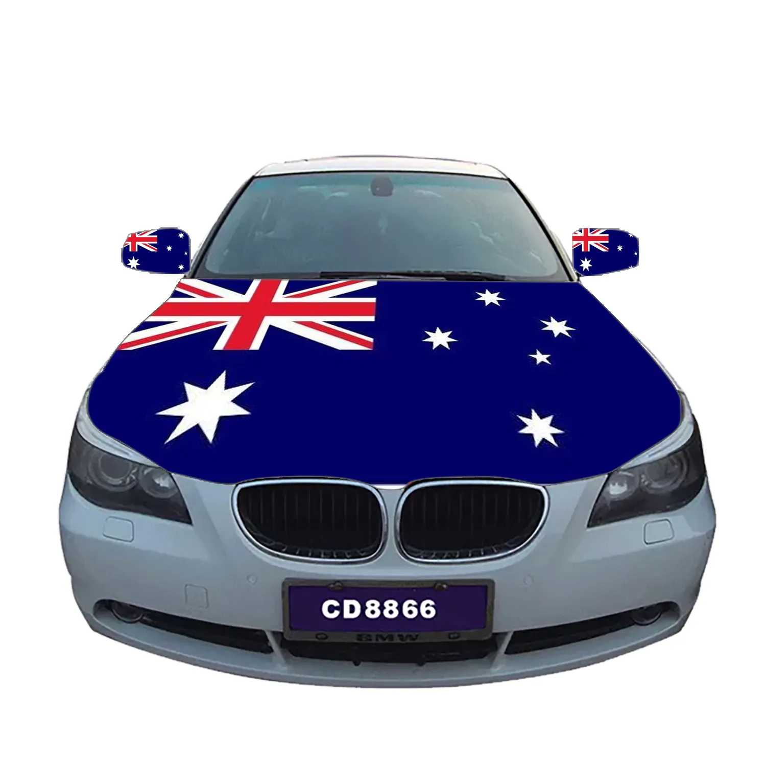 48h fast delivery Custom Size engine 100%Polyester cover rearview mirror custom Australia Australian car hood flag