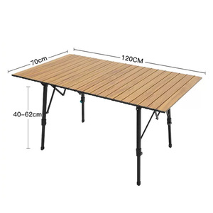 Mesa Plegable de Aleación de Aluminio para Exteriores, Color Negro con Diseño de Madera, Rectangular, Portátil, para Campamento y Picnic, 4 Plazas - Product Image 5