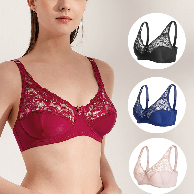 Custom Light Breathable Plus Size Ladies Underwear Gather Removable Breast Pad Wire Free Seamless Push up Bra