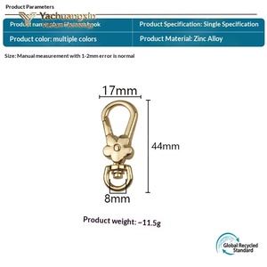 Cierre Giratorio de Alta Calidad con Forma de Flor de 13 mm, Accesorios de Aleación de Zinc para Bolsos, Gancho de Seguridad para Bolsos, Marca EH, Modelo S0002 - Product Image 5