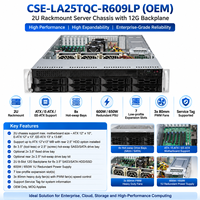 Supermicro CSE-LA25TQC-R609LP Chassis Server Rak 2U 8-Bay SAS SATA Hot Swap 3x80mm Kipas 600W 650W Catu Daya Redundant OEM 2U