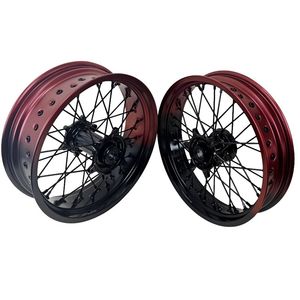 Juego de Ruedas Supermoto KYZ de 17 Pulgadas, Color Rojo Burdeos, Llantas de Aleación CNC Pintadas, <span class=keywords><strong>Enduro</strong></span> para <span class=keywords><strong>KTM</strong></span> EXC Husqvarna 125-500cc 2008-2025 - Product Image 5