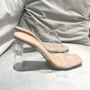 Sandales à Talons Hauts d'Été pour Femme, Nouveau Design, Bout Ouvert, Sexy, <span class=keywords><strong>Talon</strong></span> Épais, Claquettes Transparente, Respirante, Printemps - Product Image 2