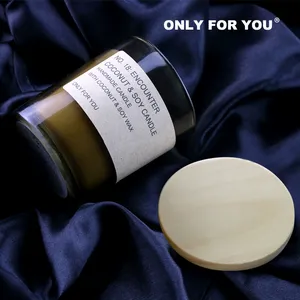 Velas Aromáticas <span class=keywords><strong>de</strong></span> Cera <span class=keywords><strong>de</strong></span> Soja con Tapa <span class=keywords><strong>de</strong></span> Madera Grande, Color Ámbar, para Bodas, Fiestas y Eventos - Product Image 2