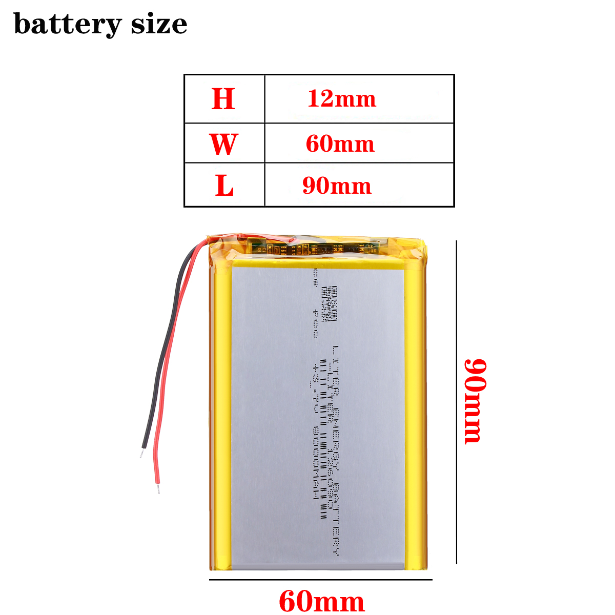 Amazon.com: AWEDAS 126090 Rechargeable Battery 3.7v Polymer