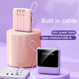 Prix de gros Logo personnalisé 10000mAh Power Bank avec câble intégré <span class=keywords><strong>Mini</strong></span> Power Bank 10000mah <span class=keywords><strong>Chargeur</strong></span> portable - Product Image 5