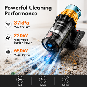 Aspirateur balai sans fil 37 kPa, forte aspiration, jusqu'à 65 min d'autonomie, bac à poussière de 1,2 L, aspirateur rechargeable pour le nettoyage domestique - Product Image 4