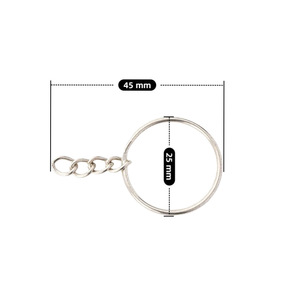 Stainless Steel Keychain 25mm Round Flat <b>Ring</b> <b>Key</b> <b>Ring</b> Chain DIY Jewelry <b>Accessories</b> Fashion Style - Product Image 1