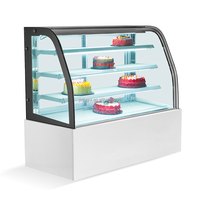 Vitrine à gâteaux à double arc et refroidissement par air, avec 4 étagères et contrôle numérique