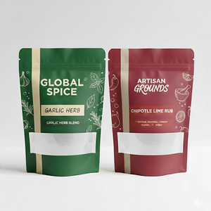 Sachet Doypack en plastique et aluminium à fermeture zip, personnalisable, faible MOQ, <span class=keywords><strong>pour</strong></span> emballage alimentaire, biscuits, <span class=keywords><strong>épice</strong></span>s et assaisonnements - Product Image 6