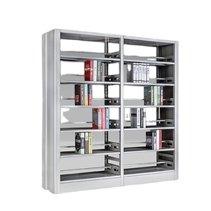 Durable Modern Design Double-Sided Steel Bookshelf Metal <b>Library</b> Furniture for School <b>Library</b> Supermarket Bookstore Living Room - Product Image 2