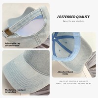 Casquette de baseball personnalisée style trucker, effet vieilli et délavé, avec logo brodé en 3D, bord effiloché et dos en maille, certifiée GRS écologique, vente en gros