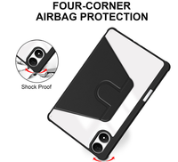 Étui de tablette en cuir acrylique à rotation 360° avec support (rose) style Ins pour Infinix Tecno MegaPad 11