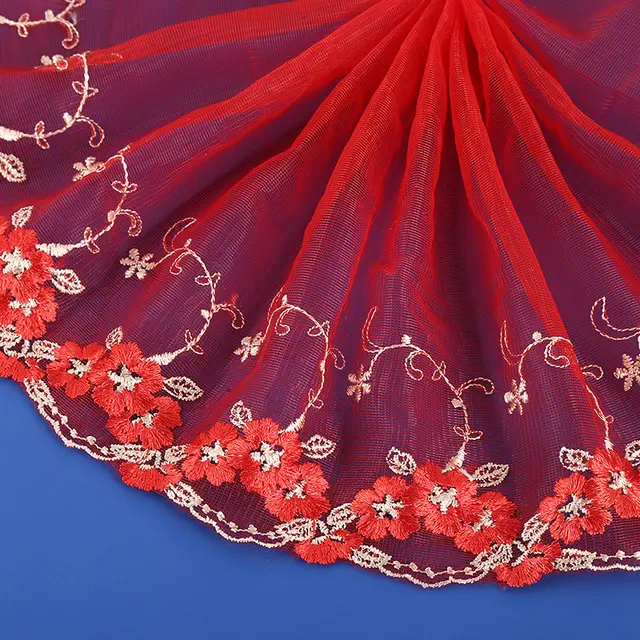 רוחב 20 cm צבעוני פרח טול רשת רקמת תחרה לקצץ עבור תחתונים ברבי צעצוע בית טקסטיל בד חתונת שמלת applique