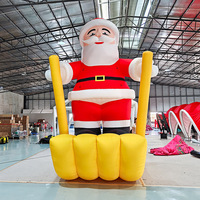 Père Noël géant avec logo gonflable personnalisé Jolly Christmas Figure pour la décoration du centre commercial et les promotions des fêtes