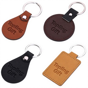 Custom Logo Solid Color Leather Keychain & Scissor Case with Embossed Heat Press Design Multi-color Optional PU Leather Keyring