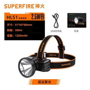 ไฟหน้าแบบคาดศีรษะ SupFire 2000 มิลลิแอมป์ ไฟ LED แบบชาร์จได้ ปรับได้ สำหรับเดินป่า ตั้งแคมป์ และทำเหมือง - Product Image 4
