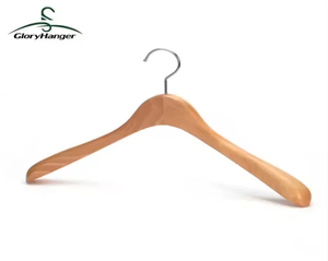 Cintres de qualité supérieure Cintres en bois massif naturel Logo personnalisé Boutique <span class=keywords><strong>Cintre</strong></span> de luxe pour manteau et costume avec épaule large - Product Image 5