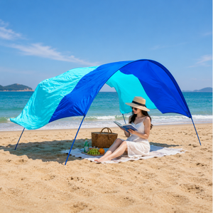 Tenda da Spiaggia Portatile in Nylon Impermeabile, Protezione Solare per Vacanze al Mare, Leggera per Uso Esterno - Product Image 2