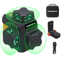 Niveau laser rechargeable auto-nivelant 12 lignes, faisceau laser vert, mode impulsion laser vertical et horizontal pris en charge