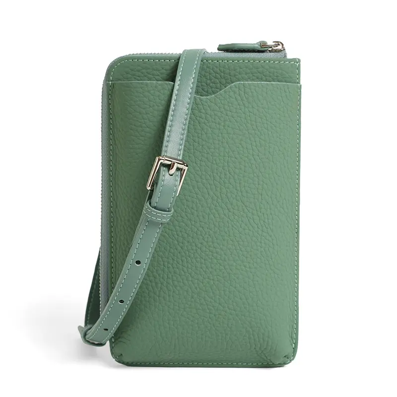 Fashion Genuine leather mobile cell phone bag for women shoulder crossbody messenger bag