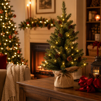 Sapin de Noël artificiel en tissu de 17 pouces, type Pin de Norfolk, pour la décoration de la maison, des fêtes et des restaurants