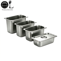 Oulu Roll Edge Catering Lebensmittelbehälter 1/3 GN-Behälter SUS201 Edelstahl Kraftstoffkompatibel Stapelbar 32,5x17,5cm Gastronorm-Behälter
