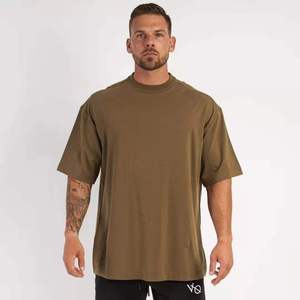 Oversize Tshirt Custom 95%cotton 5% Elastane Fitness Gym <strong>Wear</strong> Sports Apparel Mens Fashionable Tshirts - Product Image 1