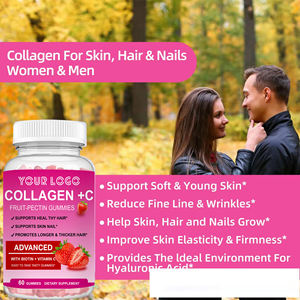 Venta al por mayor suplemento dietético vitamina C colágeno gomitas suplemento de colágeno piel uñas más fuertes biotina gomoso - Product Image 6