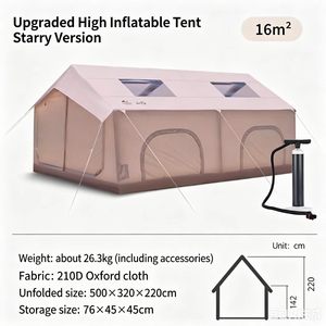 Tenda Gonfiabile per Campeggio, Disponibile Subito, per 3-8 Persone, Portatile, Protezione da Sole e Pioggia, Tenda Familiare - Product Image 4