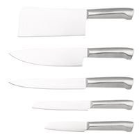 Ensemble de couteaux de cuisine ergonomiques à manche creux en acier inoxydable, 5 pièces, vente en gros