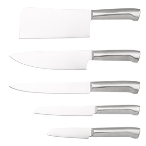 Ensemble de couteaux de cuisine ergonomiques à manche creux en acier inoxydable, 5 pièces, vente en gros - Product Image 1