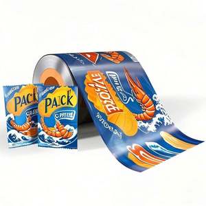 Stock en rouleau de plastique laminé de qualité alimentaire imprimé personnalisé souple brillant pour emballage de collation pour biscuits croustilles chocolat - Product Image 1