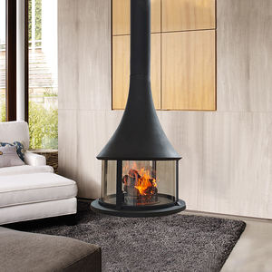 Cheminée suspendue au plafond en <span class=keywords><strong>bois</strong></span> Offre Spéciale Chauffage intérieur Poêle à <span class=keywords><strong>bois</strong></span> pour la maison avec verre rond - Product Image 3