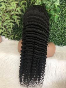 Peluca de Cabello Humano con Encaje sin Pegamento, 13x4, Ondulado Profundo, Cabello Virgen Indio de <span class=keywords><strong>30</strong></span> Pulgadas, Pre-Desplumada, Línea de Cabello Natural para Mujeres Negras - Product Image 1