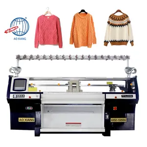 Máquina de tejer plana Universal de cuello de suéter Jacquard computarizado de sistema dual de alta productividad