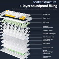 Clavier mécanique personnalisé MCHOSE G75 avec structure Gasket, clavier de jeu personnalisé à trois modes et touches entièrement remplaçables à chaud