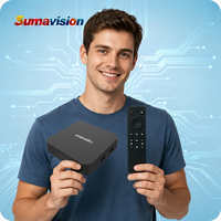 Boîtier Android TV Sumavision Android 9.0 personnalisé 2 Go + 8 Go 4K 8K WIFI5 Quad Core HDR/H265 avec télécommande vocale Bluetooth et garantie de 12 mois