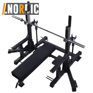 Peso pesado Banco com Leg Extensão Anexo, 2-Piece Combo ajustável Bench Press, Workout Banco e Squat Rack
