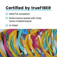 Kabel Patch Fiber Optik Damu LOMMF OM3 MTP MPO Elite 12 Strand Tipe B Plenum OFNP untuk Pusat Data, High Density Trunk, 1m