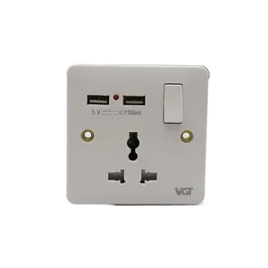 Best wholesale double USB port open 13A style home electrical electric protected wall switch and socket