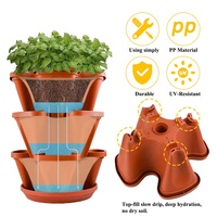 Offre Spéciale de culture hydroponique Pot de fleur en plastique jardinières verticales empilables tours de jardin Pot de plantation pour fraise