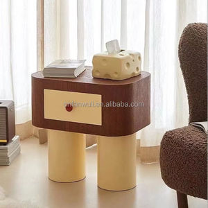 Creativo stile crema in legno bella camera da letto per bambini mobili in legno comodino con cassetto di stoccaggio per uso camera da letto - Product Image 2