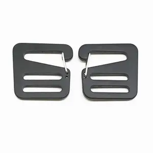 G Hooks Gatekeeper Lock Buckle Belt Adjuster Backpack Buckle Black Metal G Hook Strap Spring Buckle For 1'' inch(25mm)Webbing