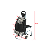 Chariot de courses pliable réutilisable de haute qualité à 6 roues avec siège pour escaliers