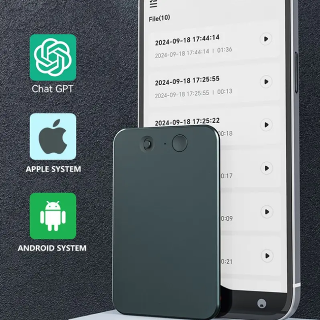 Top AI Recording Device Gift Note Voice Recorder App Transcribe Summarize Chat Gpt4 Audio Recorder for Lectures Meetings Calls