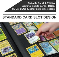 Album de cartes à collectionner portable en cuir et PVC pour le baseball, 16 pochettes avec protège-cartes